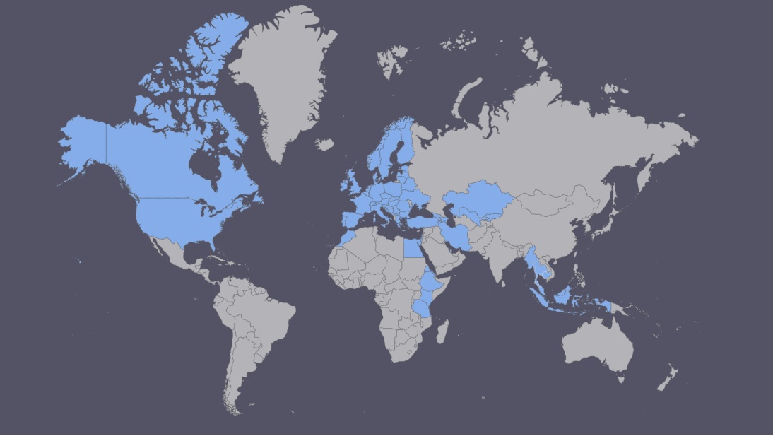 Countries visited